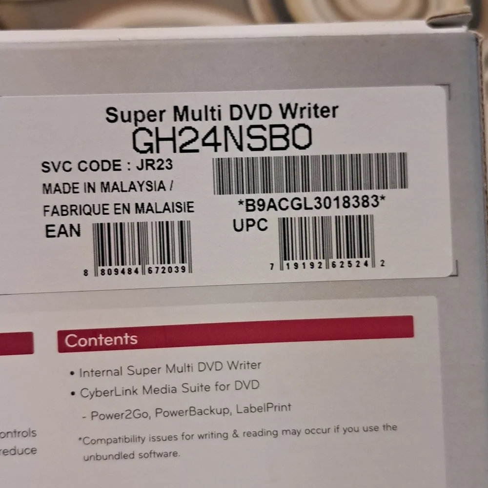 LG. DVD WRITER. GH24. 24×SUPER MULTI.